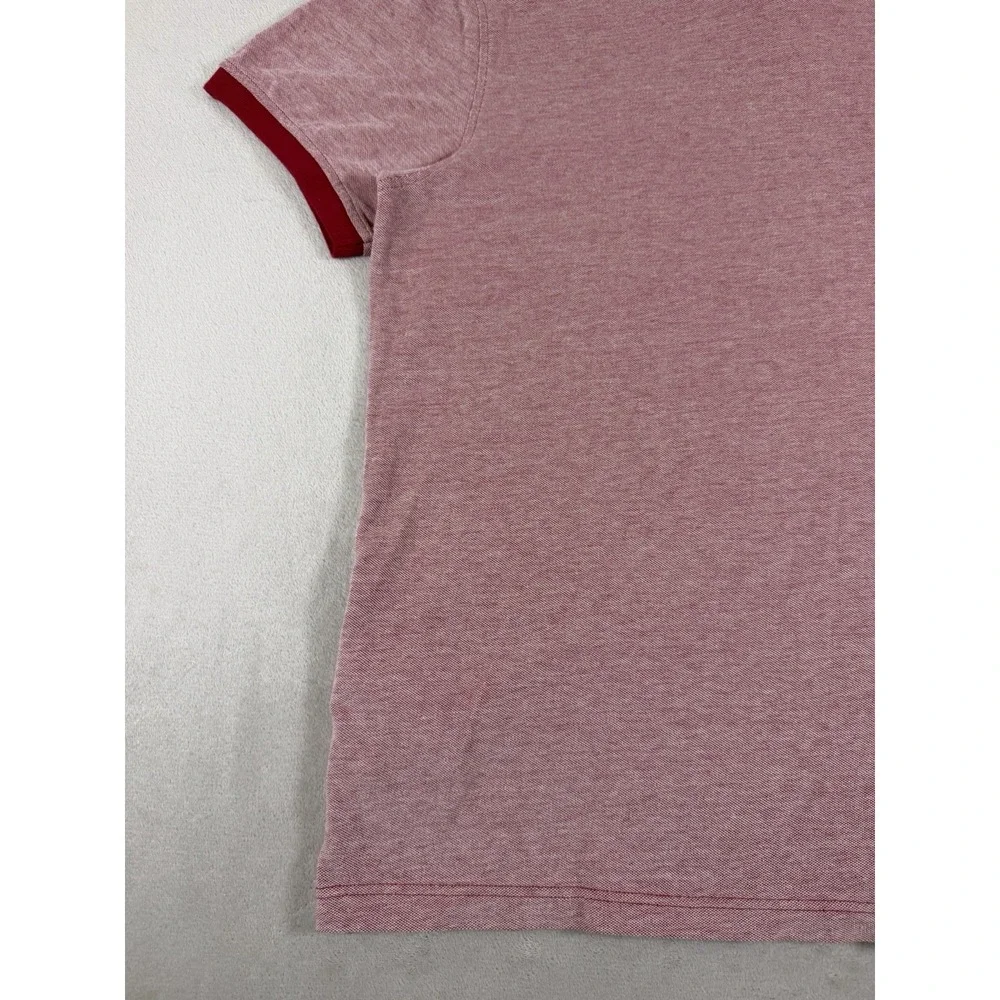 Levi's Men's Two-Tone Pique Polo Shirt With Script Embroidery Red Size XXL